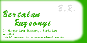 bertalan ruzsonyi business card